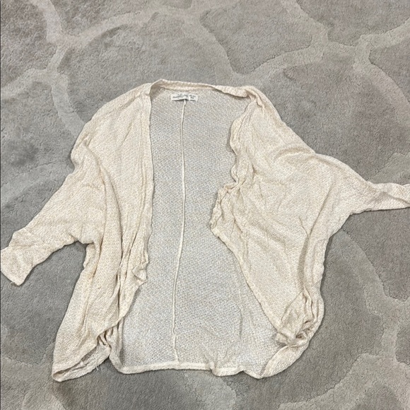 Abercrombie & Fitch Cream Gold Open-Front Cardigan - Picture 1 of 3
